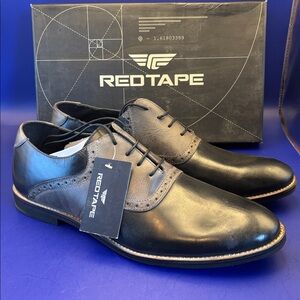 Red Tape Men's Black Leather Dress Shoes